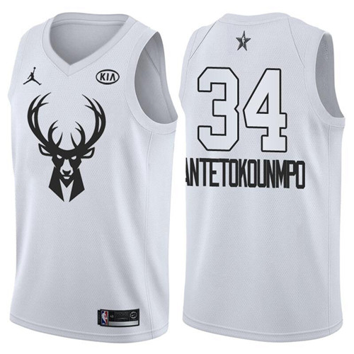 Nouveaux Maillot du Giannis Antetokounmpo - 2018 All-Star Blanc