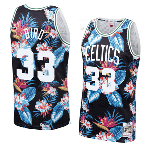 Pas cher Maillot du Larry Bird, Boston Celtics - Mitchell & Ness Floral Pack