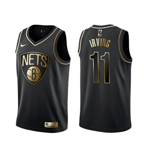 Pas cher Maillot du Kyrie Irving, Brooklyn Nets - Noir/Or