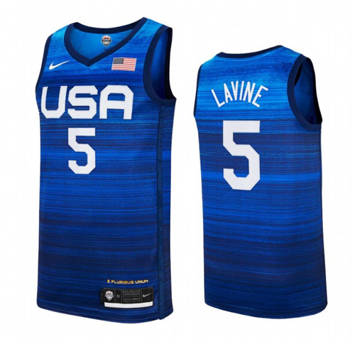 Achetés Maillot du Zach LaVine, EEUU 2021 JJOO - Blue