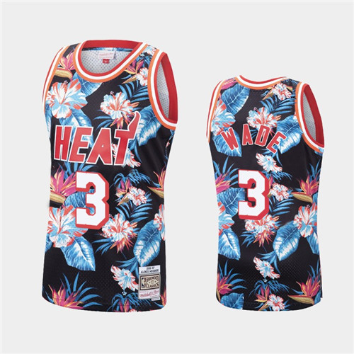 Flocage Maillot du Dwyane Wade, Miami Heat - Mitchell & Ness Floral Pack