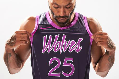 Vente Maillot du Derrick Rose, Minnesota Timberwolves 2018/19 - City Edition