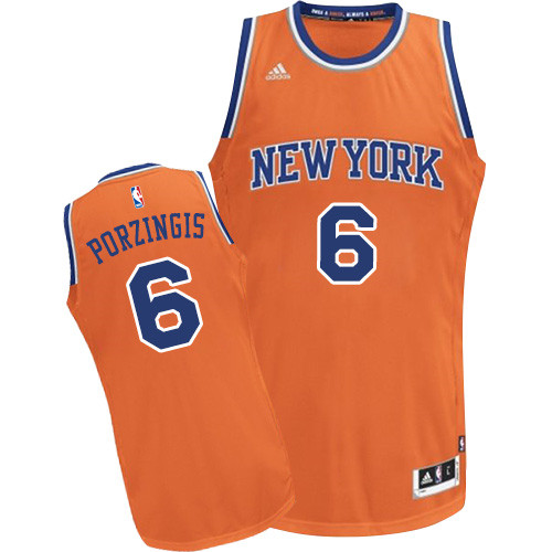 Vente Maillot du Kristaps Porziņģis, New York Knicks [Naranja]