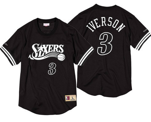 Achetés Maillot du Allen Iverson, Philadelphia 76ers - Mitchell & Ness Noir & Blanc