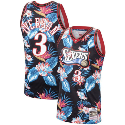 Achetés Maillot du Allen Iverson, Philadelphia 76ers - Mitchell & Ness Floral Pack