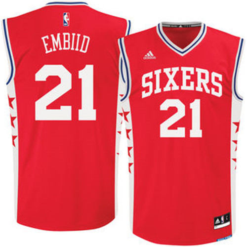 Achetés Maillot du Joel Embiid, Philadelphia 76ers [Rouge]