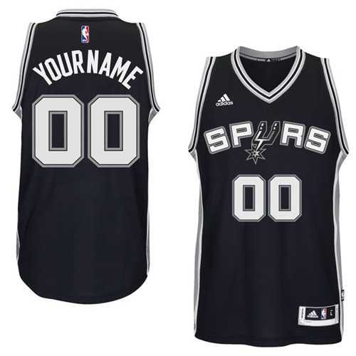 Achetés Maillot du San Antonio Spurs, Custom [Noir]