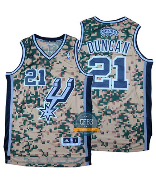 Achetés Maillot du Tim Duncan, San Antonio Spurs - Camo