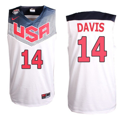 Achetés Maillot du Anthony Davis, Etats-Unis 2014 - Blanc