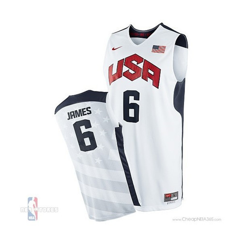 Achetés Maillot du LeBron James, Selección Etats-Unis 2012 [Blanc]