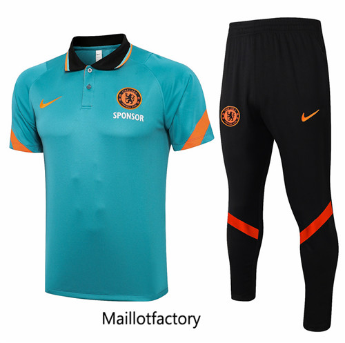 Achat Kit d'entrainement Maillot du Chelsea POLO 2021/22 Vert herbe