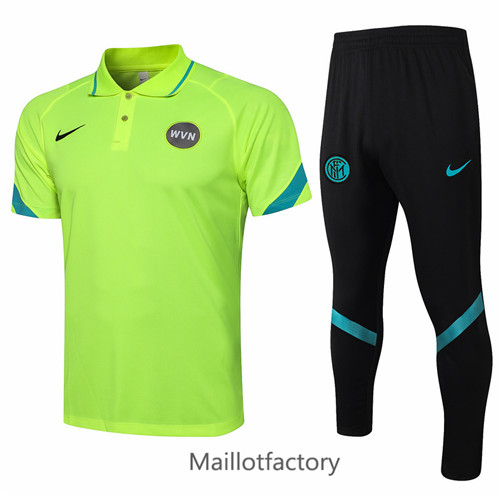 Achat Kit d'entrainement Maillot du Inter Milan POLO 2021/22 Vert Clair