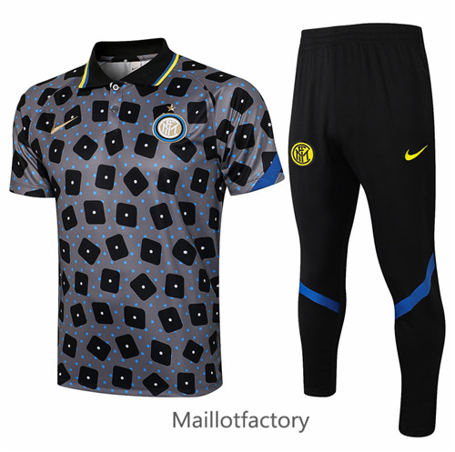 Achat Kit d'entrainement Maillot du Inter Milan POLO 2021/22 Gris