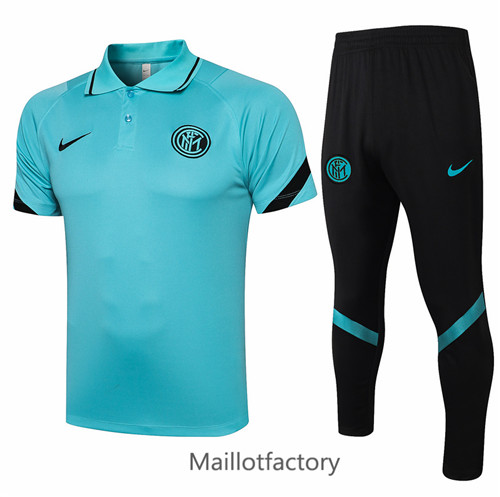 Achat Kit d'entrainement Maillot du Inter Milan POLO 2021/22 Bleu Clair