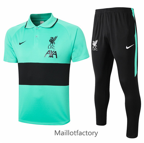 Achat Kit d'entrainement Maillot du Liverpool POLO 2020/21 Vert/Noir