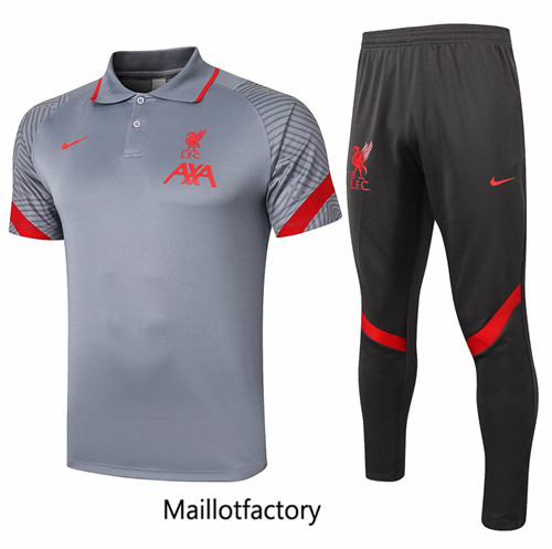 Achat Kit d'entrainement Maillot du Liverpool POLO 2020/21 Gris clair