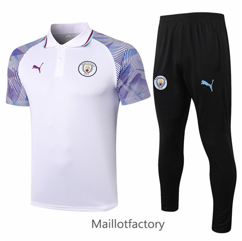 Achat Kit d'entrainement Maillot du Manchester City POLO 2021/22 Blanc