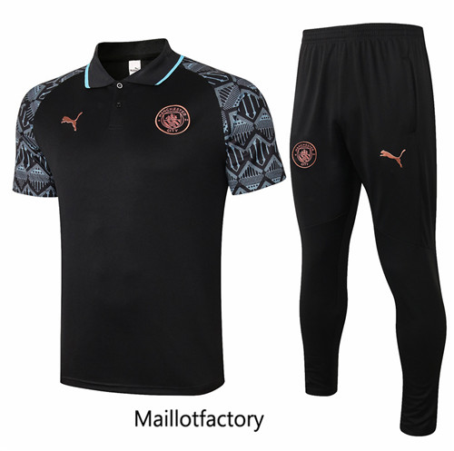 Achat Kit d'entrainement Maillot du Manchester City POLO 2020/21 Noir