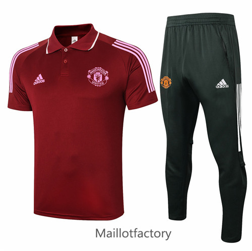 Achat Kit d'entrainement Maillot du Manchester United POLO 2020/21 Bordeaux