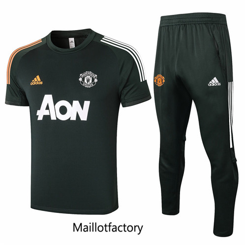 Achat Kit d'entrainement Maillot du Manchester United 2020/21 Vert foncé