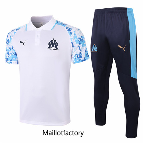 Achat Kit d'entrainement Maillot du Marseille POLO 2020/21 Blanc