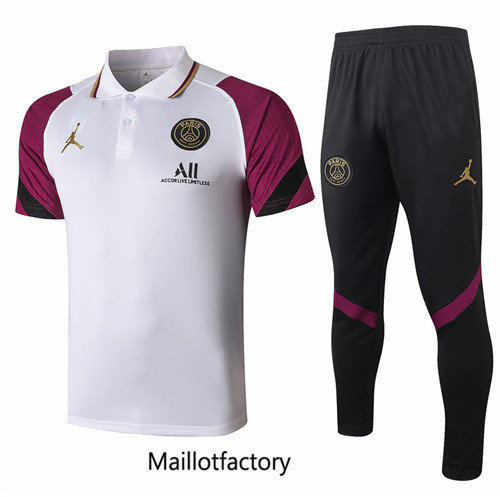 Achat Kit d'entrainement Maillot du Jordan PSG POLO 2020/21 Blanc/Violet