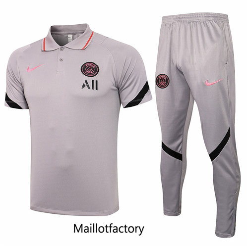 Achat Kit d'entrainement Maillot du PSG POLO 2021/22 Gris clair