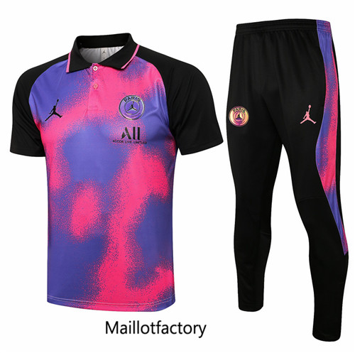 Achat Kit d'entrainement Maillot du PSG Jordan POLO 2021/22 Rose