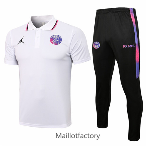 Achat Kit d'entrainement Maillot du Jordan PSG POLO 2021/22 Blanc