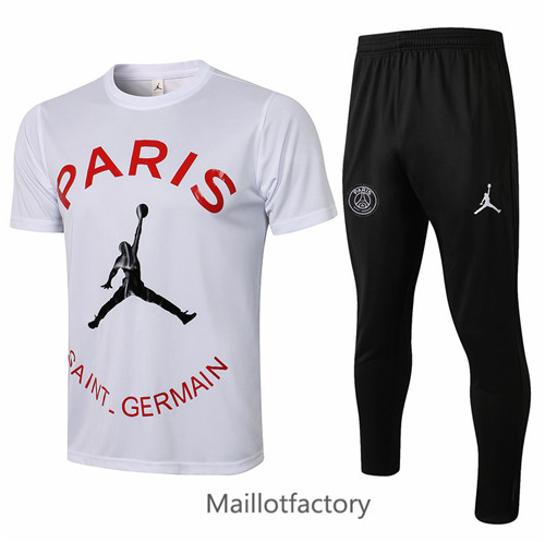 Achat Kit d'entrainement Maillot du PSG Jordan 2021/22 Blanc