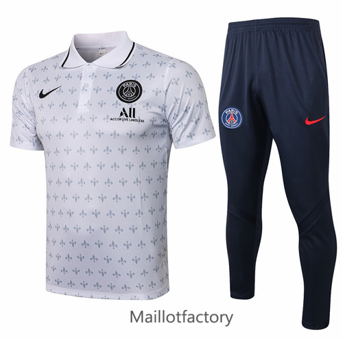 Achat Kit d'entrainement Maillot du PSG POLO 2021/22 Blanc