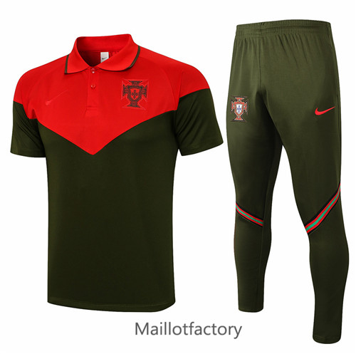 Achat Kit d'entrainement Maillot du Portugal POLO 2021/22 Noir/ Rouge