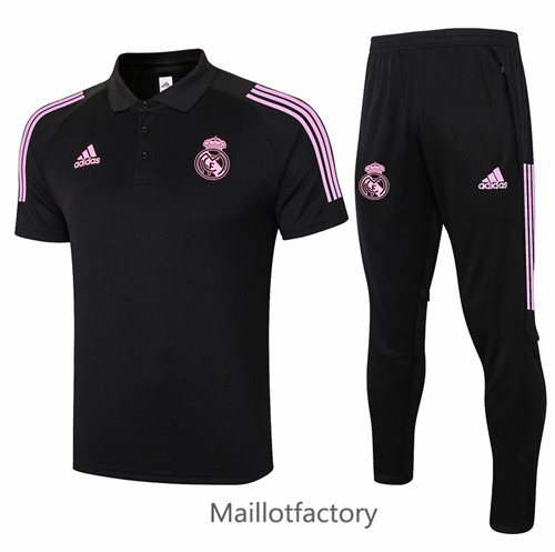 Achat Kit d'entrainement Maillot du Real Madrid POLO 2020/21 Noir