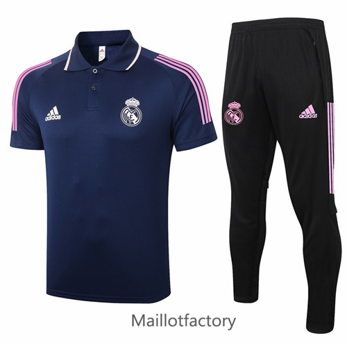 Achat Kit d'entrainement Maillot du Real Madrid POLO 2020/21 Bleu Marine