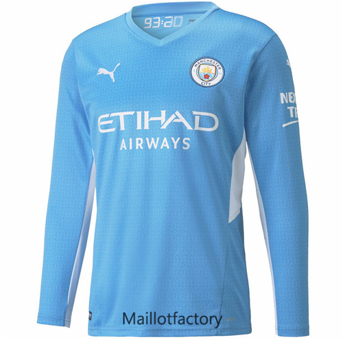 Achat Maillot du Manchester City 2021/22 Domicile Manche Longue