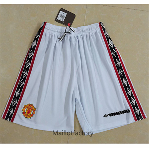 Achat Maillot du Retro Manchester United Short Blanc