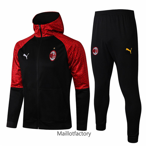 Achat Veste Survetement du foot AC Milan 2021/22 a Capuche Noir