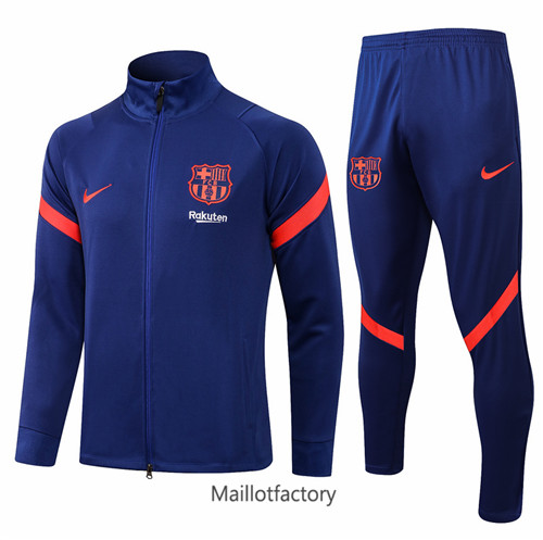 Achat Veste Survetement du foot Barcelone 2021/22 Bleu Col Haut