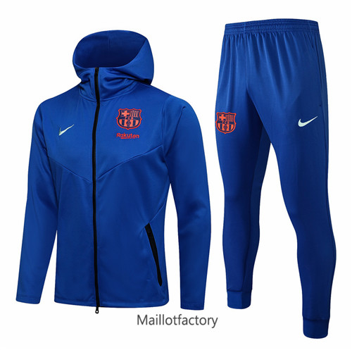 Achat Veste Survetement du foot Barcelone 2021/22 à Capuche Bleu