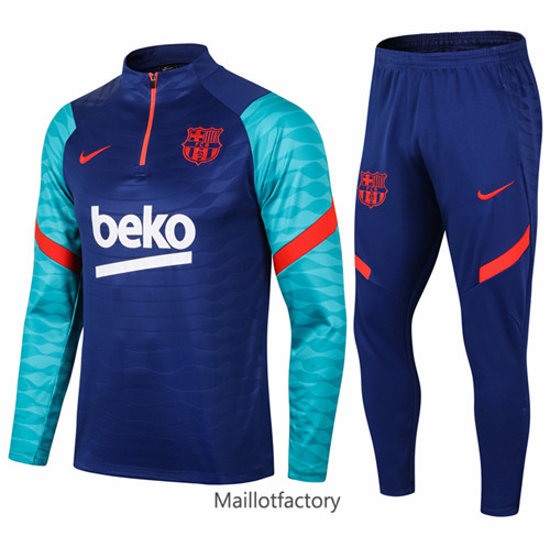 Achat Survetement du foot Barcelone 2021/22 Bleu coloré/Rouge