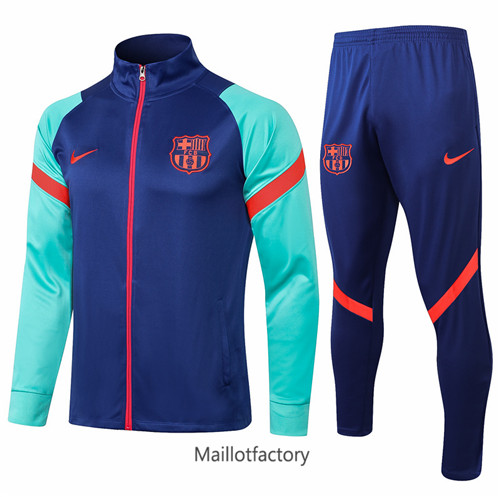 Achat Veste Survetement du foot Barcelone 2021/22 Bleu/Vert