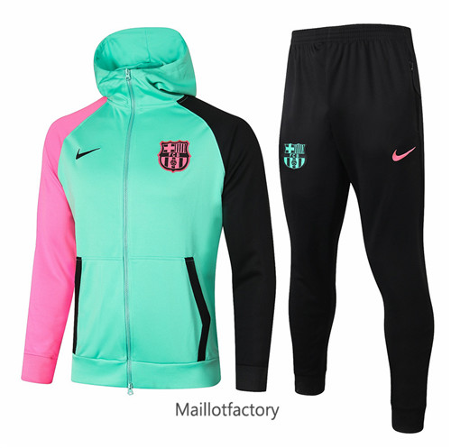 Achat Veste Survetement du foot Barcelone 2020/21 à Capuche Vert Clair