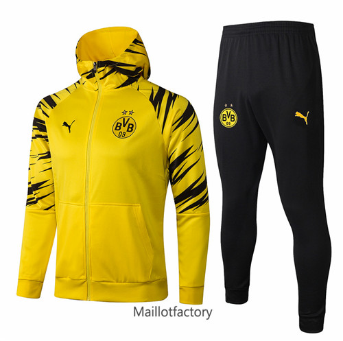 Achat Veste Survetement du foot Borussia Dortmund 2021/22 a Capuche Jaune