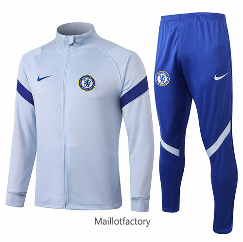 Achat Veste Survetement du foot Chelsea 2020/21 Gris clair