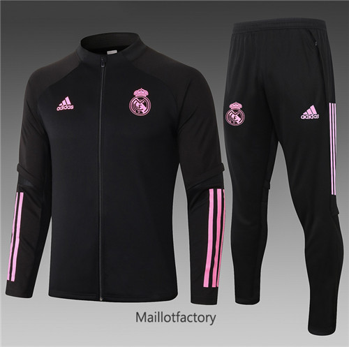 Achat Veste Survetement Enfant de foot Real Madrid 2020/21 Noir/Rouge