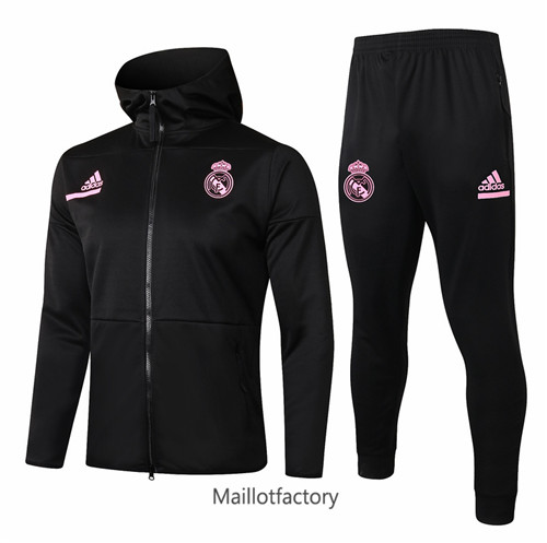 Achat Veste Survetement Enfant de foot Real Madrid 2020/21 à Capuche Noir