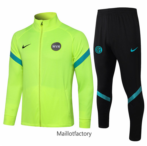 Achat Veste Survetement du foot Inter Milan 2021/22 Vert Clair Col Haut