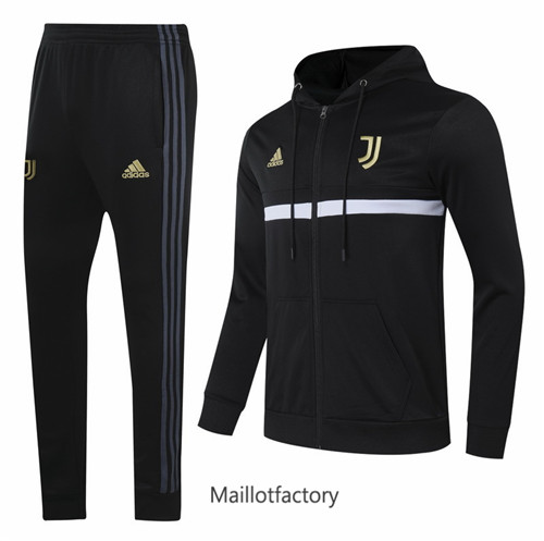 Achat Veste Survetement du foot Juventus 2020/21 à Capuche Noir