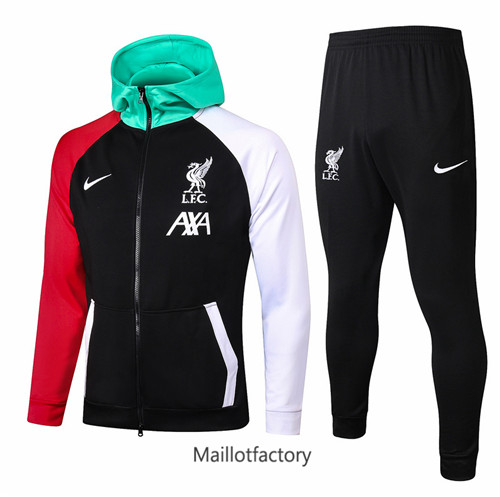 Achat Veste Survetement du foot Liverpool 2021/22 à Capuche Noir