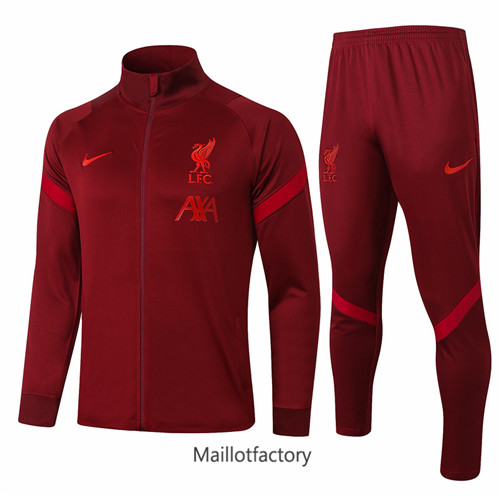 Achat Veste Survetement du foot Liverpool 2020/21 Rouge